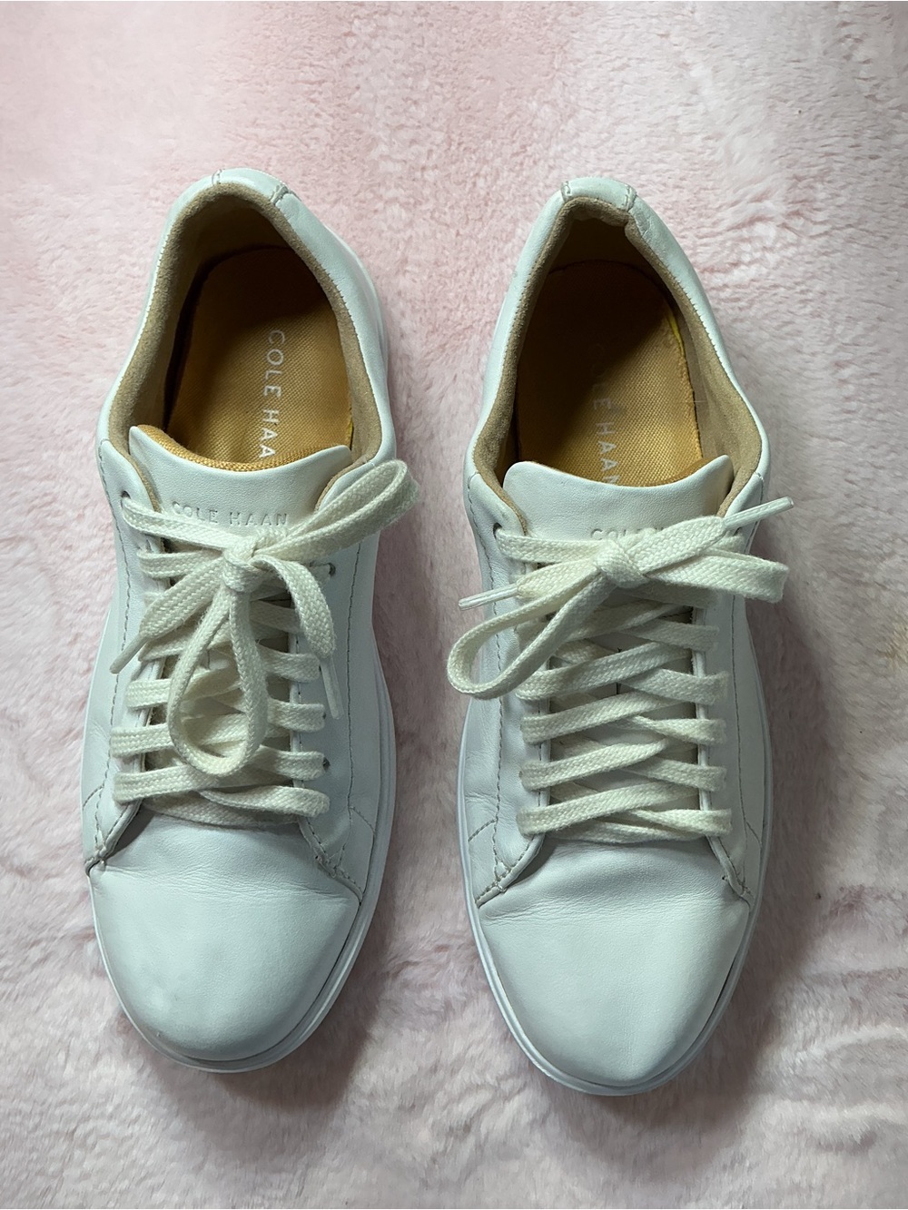 Cole Haan Women's White Leather Lace-Up Sneakers b120